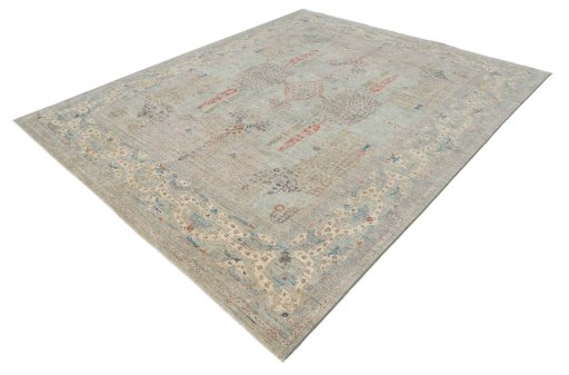 Close-up detail of New Haj-jalili rug from Pakistan showing Wool weave