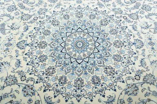 Central medallion detail of New Nain rug from Iran / Persia