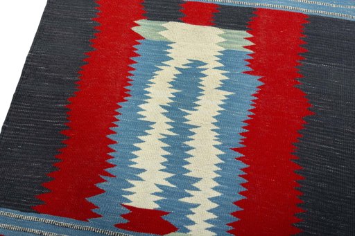 Surface texture of New Kilim Sofre rug with natural Wool and intricate pattern