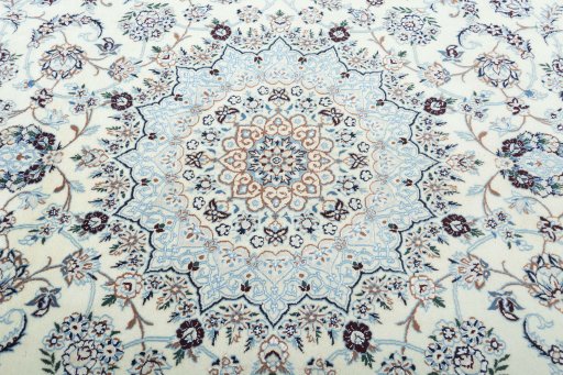 Central medallion detail of New Nain rug from Iran / Persia