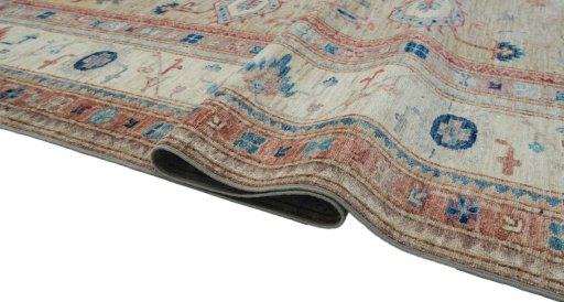 Close-up detail of New Kazak rug from Pakistan showing Wool weave