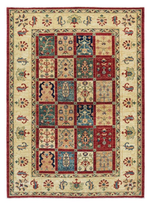 Full view of New Farahan rug from Pakistan, 208 × 152 cm in Red tones