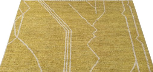 Backside of handmade New Morocco rug showing knot structure and weave density