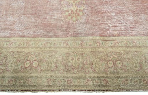 Full view of 1950s Vintage rug from Pakistan, 360 × 281 cm in Red tones
