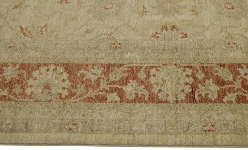 Full view of New Farahan rug from Pakistan, 304 × 245 cm in Beige tones