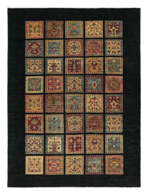 Full view of New Farahan rug from Pakistan, 226 × 169 cm in Brown tones