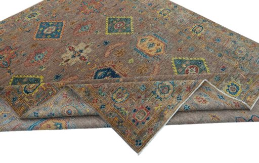 Central medallion detail of New Kazak rug from Pakistan