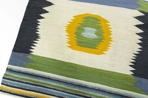 Surface texture of New Kilim Sofre rug with natural Wool and intricate pattern