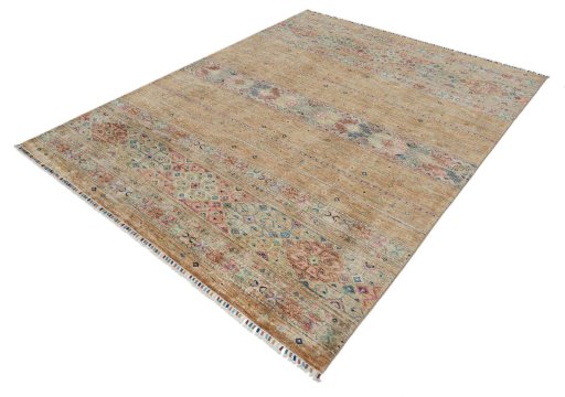 Close-up detail of New Samarkand rug from Pakistan showing Wool weave