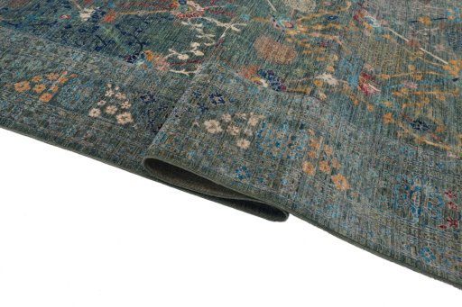 Close-up detail of New Haj-jalili rug from Pakistan showing Wool weave
