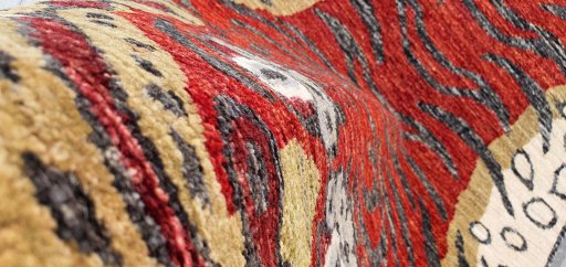 Close-up detail of New Farahan rug from Pakistan showing Wool weave