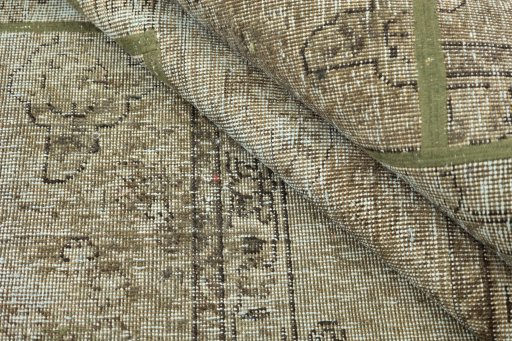 Full view of 1960s Patchwork rug from Iran / Persia, 207 × 157 cm in Green tones