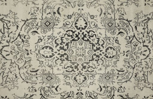 Close-up detail of 1990s Vintage rug from India showing Silk weave