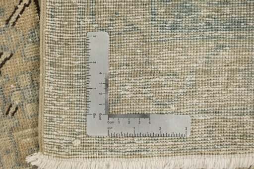Close-up detail of 1920s Vintage rug from Iran / Persia showing Wool weave