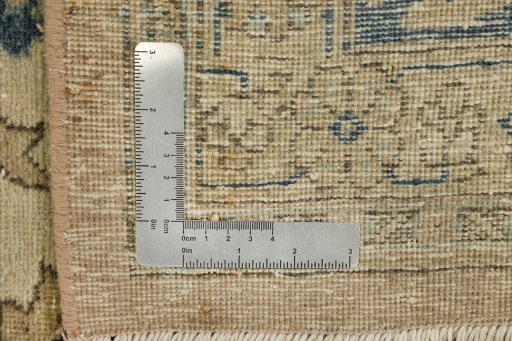 Full view of 1920s Vintage rug from Iran / Persia, 375 × 290 cm in Cream tones