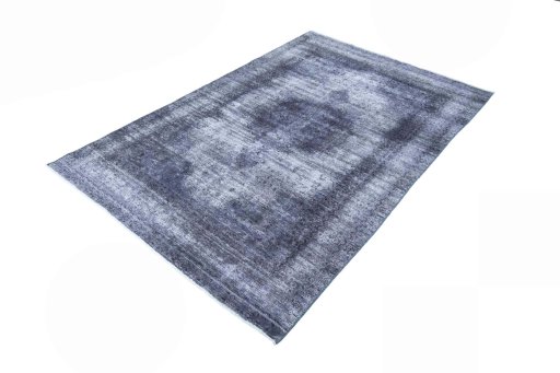 Corner detail of 1970s Vintage rug showing border pattern and Wool pile