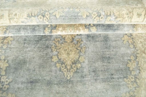 Close-up detail of 1970s Vintage rug from Iran / Persia showing Wool weave