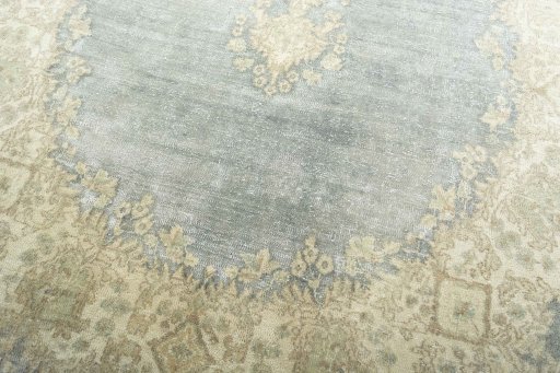 Close-up detail of 1970s Vintage rug from Iran / Persia showing Wool weave