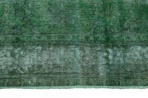 Full view of 1970s Vintage rug from Iran / Persia, 337 × 247 cm in Green tones