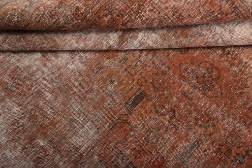 Close-up detail of 1970s Vintage rug from Iran / Persia showing Wool weave