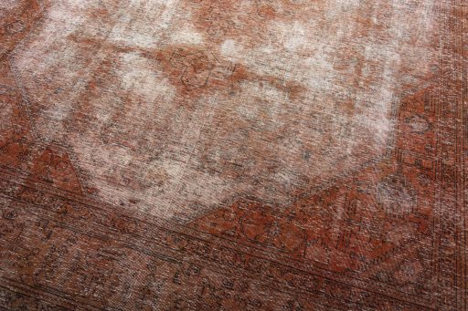 Close-up detail of 1970s Vintage rug from Iran / Persia showing Wool weave
