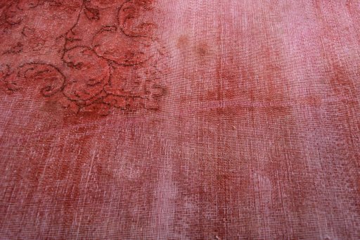 Close-up detail of 1970s Vintage rug from Iran / Persia showing Wool weave
