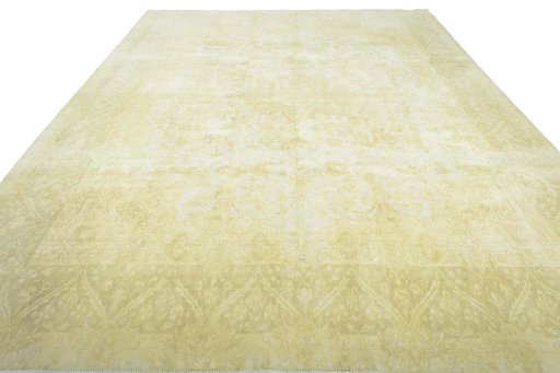 Surface texture of 1970s Vintage rug with natural Wool and intricate pattern