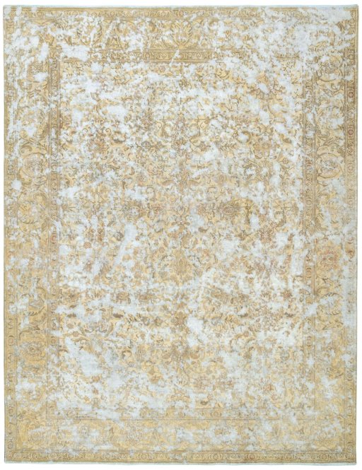 Full view of 1970s Vintage rug from Turkey, 379 × 294 cm in Yellow tones