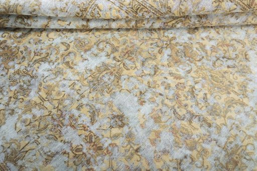 Full view of 1970s Vintage rug from Turkey, 379 × 294 cm in Yellow tones
