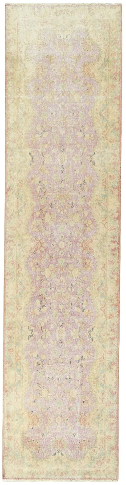 Full view of 1970s Vintage rug from Turkey, 398 × 98 cm in Red tones