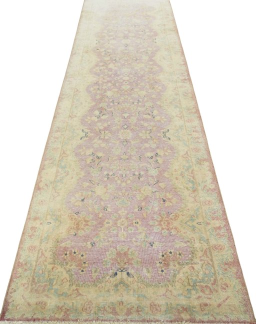 Surface texture of 1970s Vintage rug with natural Wool and intricate pattern