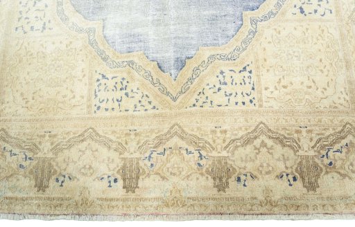 Full view of 1970s Vintage rug from Turkey, 305 × 197 cm in Blue tones
