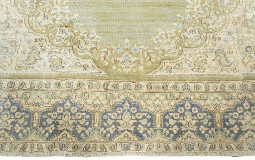 Full view of 1970s Vintage rug from Turkey, 305 × 223 cm in Green tones