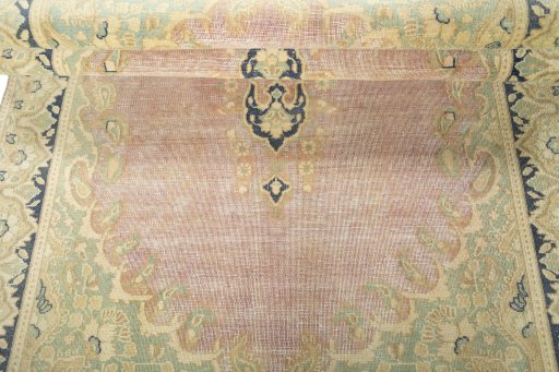 Close-up detail of 1970s Vintage rug from Turkey showing Wool weave