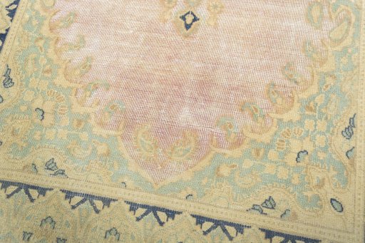 Close-up detail of 1970s Vintage rug from Turkey showing Wool weave