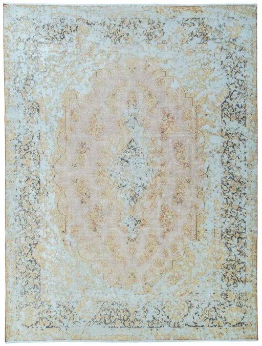 Full view of 1950s Vintage rug from Pakistan, 396 × 299 cm in Red tones