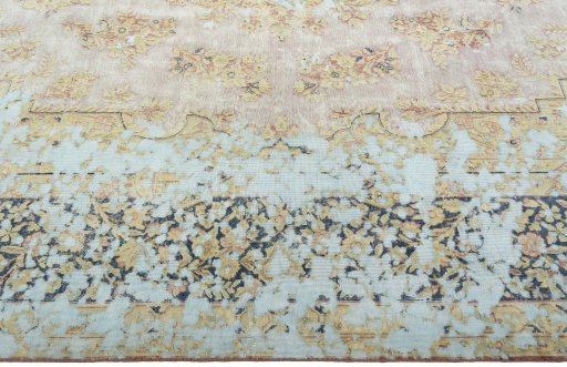 Close-up detail of 1950s Vintage rug from Pakistan showing Wool weave