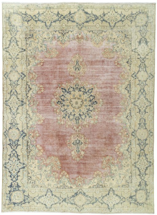 Full view of 1950s Vintage rug from Pakistan, 298 × 218 cm in Red tones