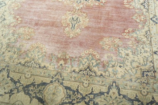 Close-up detail of 1950s Vintage rug from Pakistan showing Wool weave
