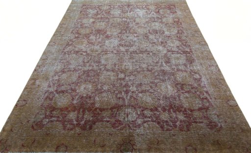 Surface texture of 1970s Vintage rug with natural Wool and intricate pattern