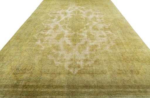 Surface texture of 1970s Vintage rug with natural Wool and intricate pattern