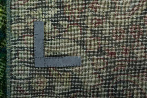 Close-up detail of 1970s Vintage rug from Pakistan showing Wool weave