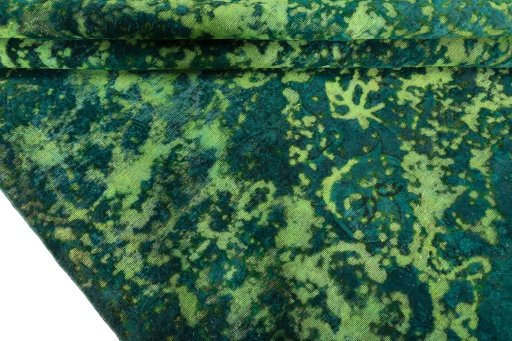 Full view of 1970s Vintage rug from Pakistan, 296 × 210 cm in Green tones