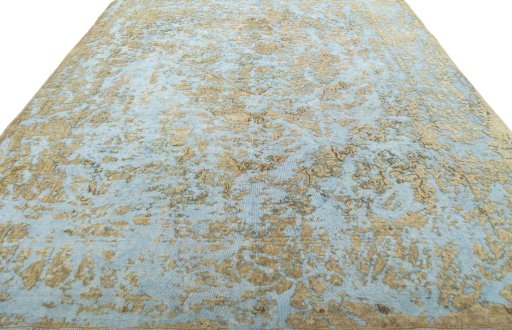 Surface texture of 1970s Vintage rug with natural Wool and intricate pattern