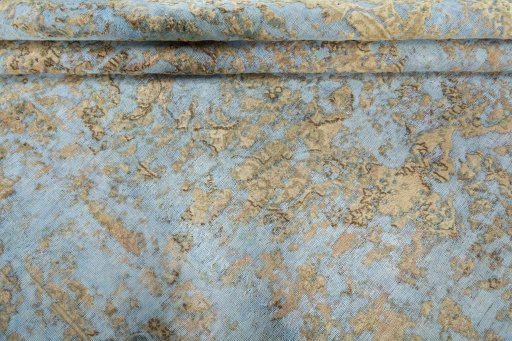 Full view of 1970s Vintage rug from Pakistan, 353 × 285 cm in Blue tones