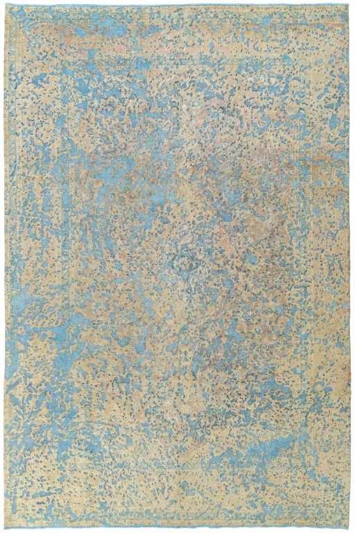 Full view of 1970s Vintage rug from Pakistan, 350 × 233 cm in Blue tones