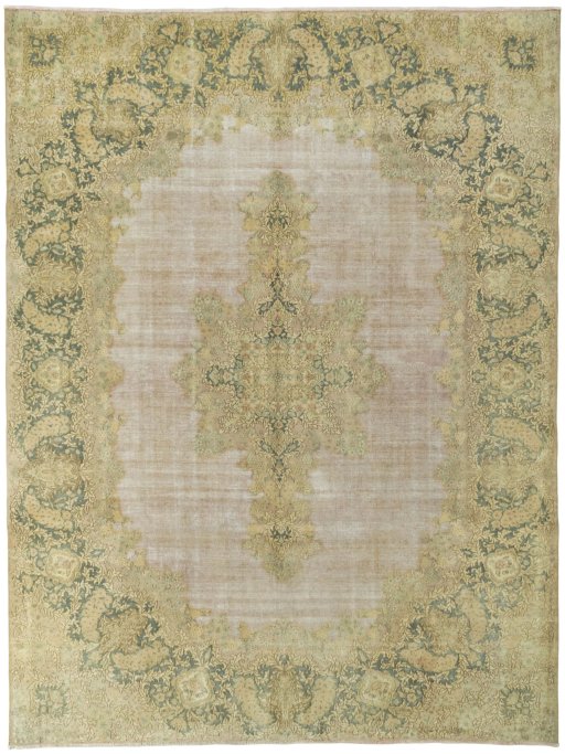 Full view of 1950s Vintage rug from Pakistan, 354 × 266 cm in Red tones