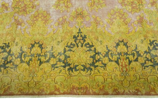 Full view of 1950s Vintage rug from Pakistan, 416 × 293 cm in Red tones