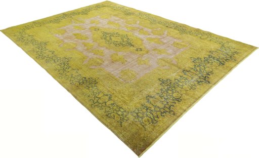 Close-up detail of 1950s Vintage rug from Pakistan showing Wool weave