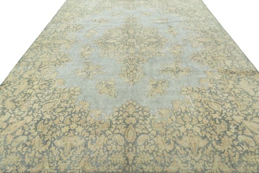 Surface texture of 1970s Vintage rug with natural Wool and intricate pattern